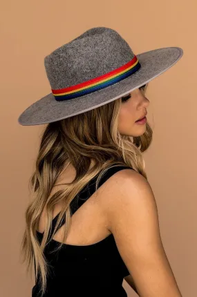 Tessa Stiff Brim Magic Rainbow Banded Hat