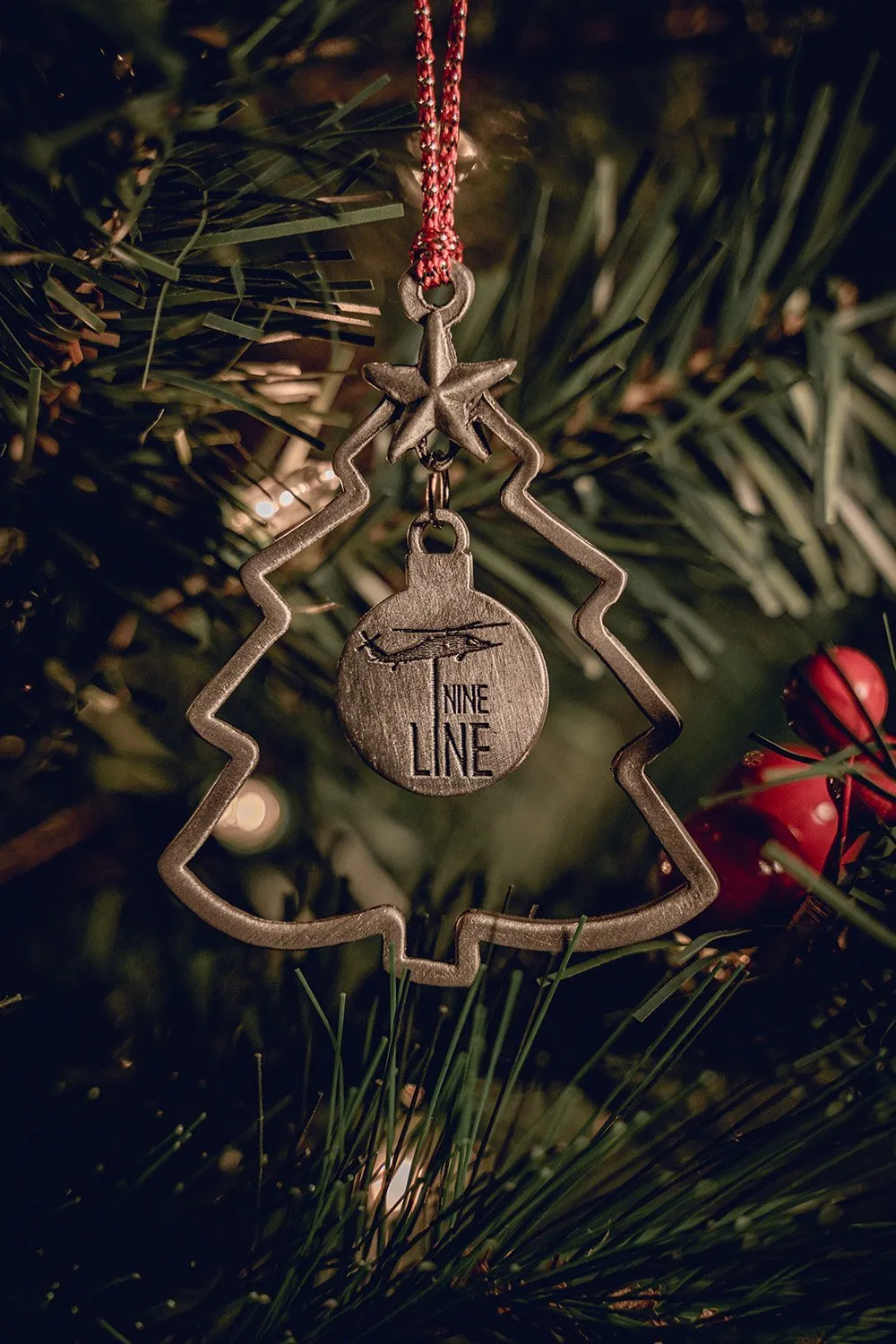 USA Made Nine Line Christmas Tree Ornament