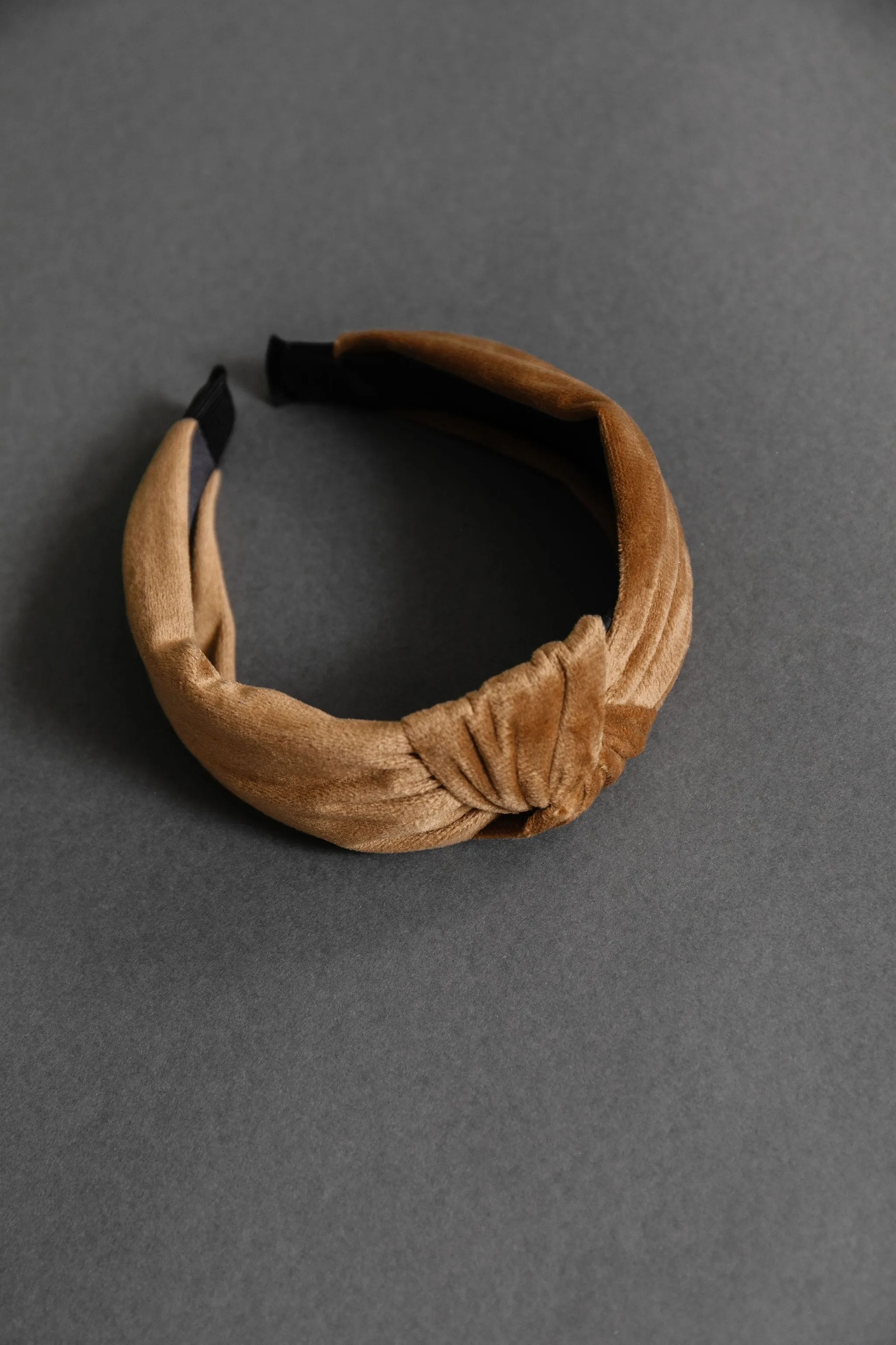 Velvet Twist Headband in Sand