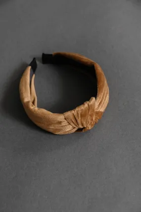 Velvet Twist Headband in Sand