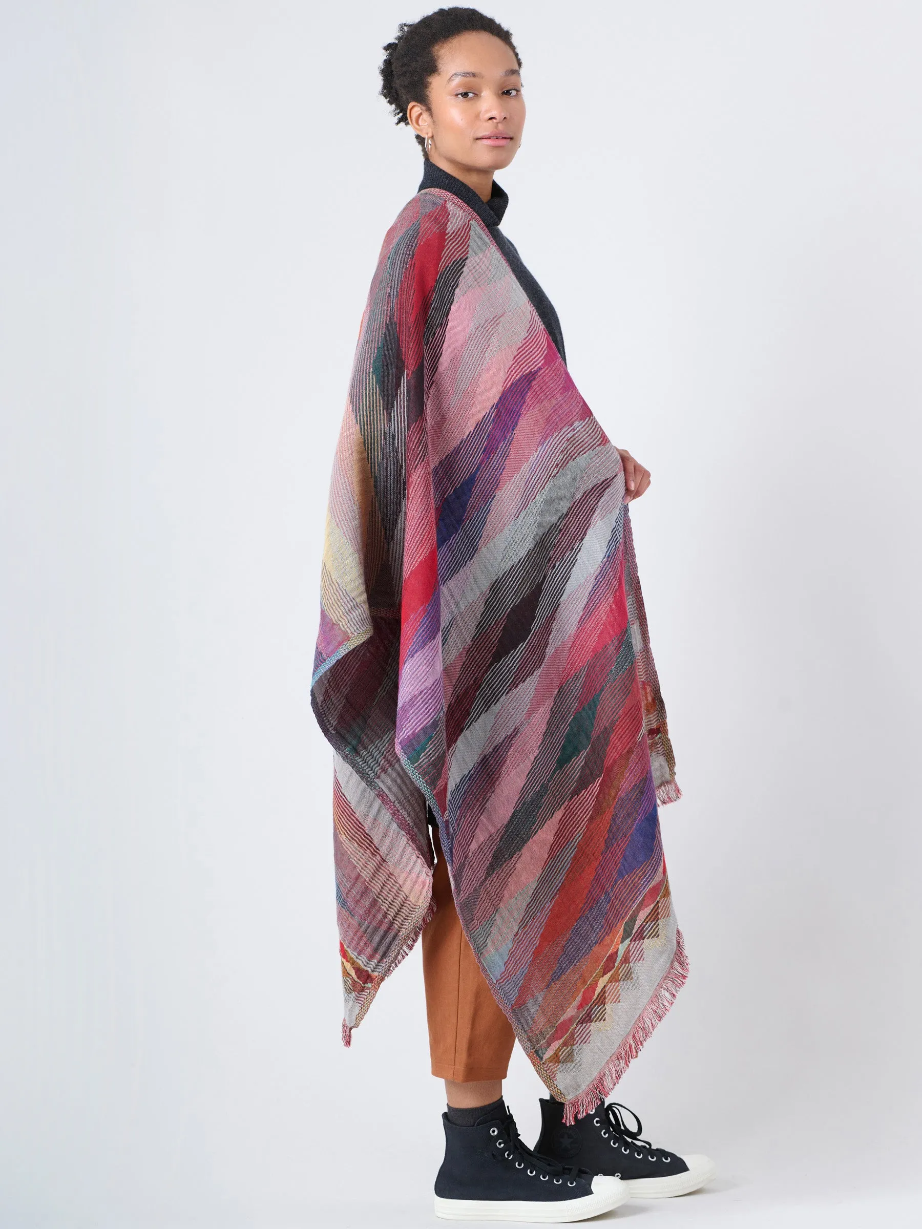 Wool Cotton Jacquard Scarf - Ray