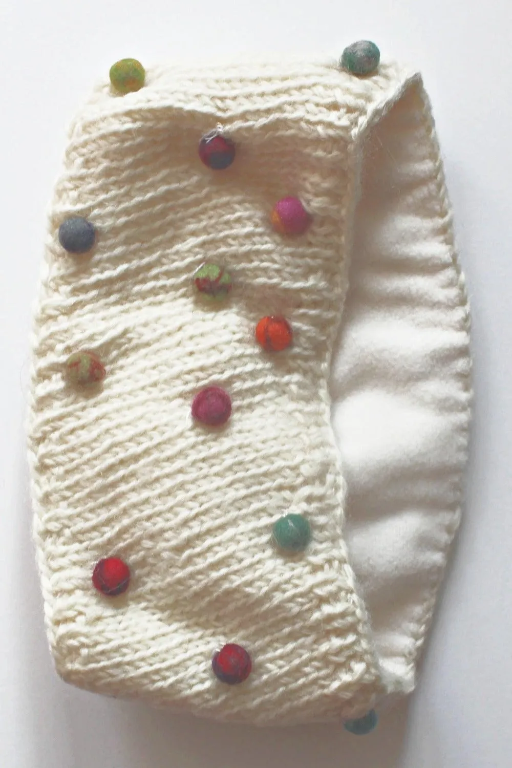 Wool Headband with Felt Dots