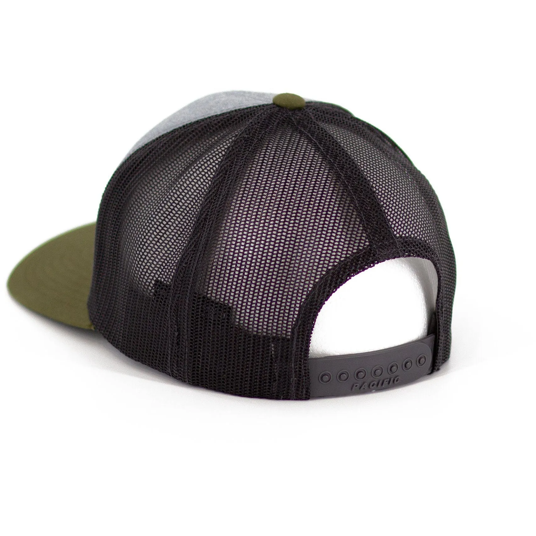 WSBB Trucker Snapback Hat - Heather Grey/Moss Green