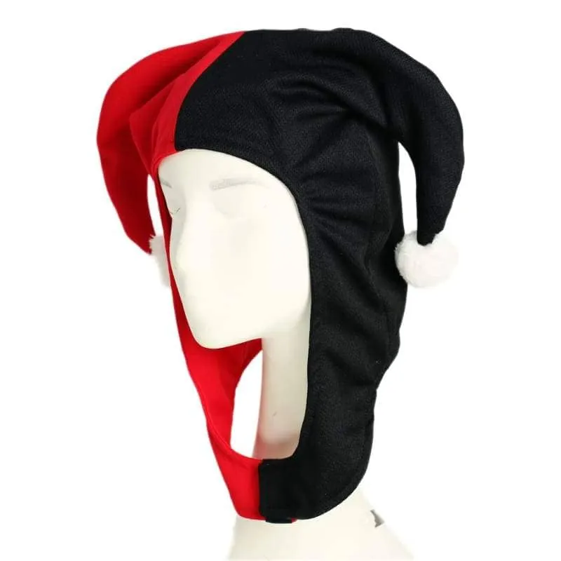 Xcoser Harley Quinn Classic Black Red Headwear Classic Hat Deluxe Cosplay Costume Accessories