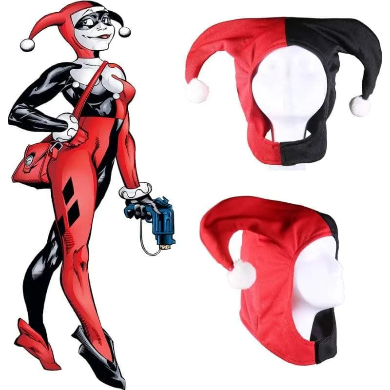 Xcoser Harley Quinn Classic Black Red Headwear Classic Hat Deluxe Cosplay Costume Accessories